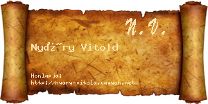 Nyáry Vitold névjegykártya